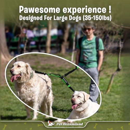Exquisite Double Dog Leash Coupler with Tangle (Khaki & Orange)