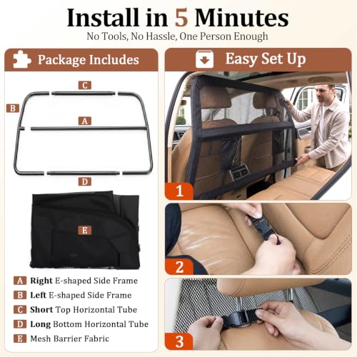 Dog Car Barrier for SUVs Trucks Sedans (Large)