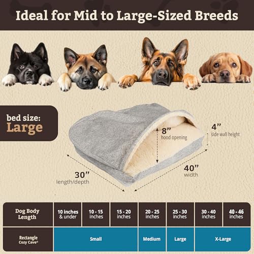Rectangle Cozy Cave Dog Bed (Palmer Dove / Large)