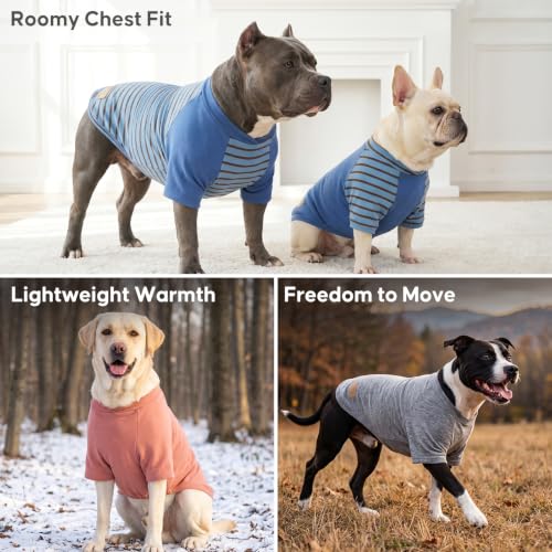 3Pack Dog Sweater with Sleeves Fleece Shirt for Small Dogs (Medium (8.5-13lbs) / 01# 3Pack(Orange+Grey+Stripe))
