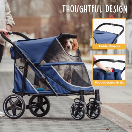 All Terrain Pet Stroller for Large & Medium Dogs (Blue)