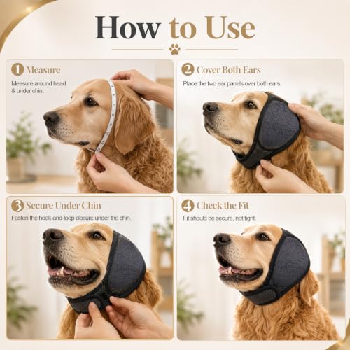 Dog Ear Wrap for Dogs (Charcoal Gray / Large)