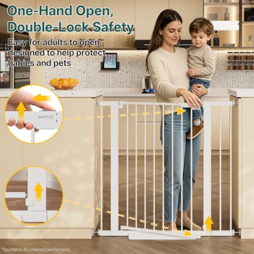 29.6 39.1 in Wide x 35.5 in High Extra Tall Baby Gate (White / 29.6-39.1"W x 35.5"H)