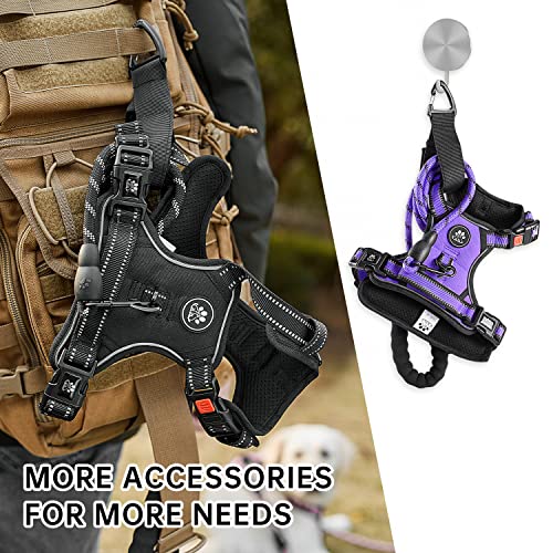 Reflective Dog Harness for Large Dogs (Purple / Large)