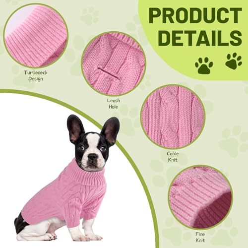 Small Dog Thermal Pullover Sweater (Pink(Order One Size Up) / Small)