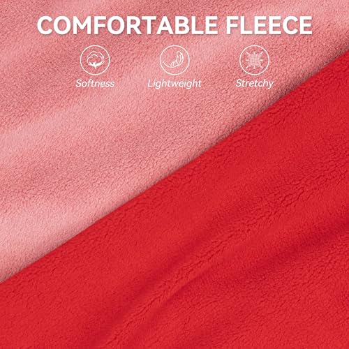 2 Pack Fleece Dog Sweater Pullover Lightweight Reflective Jacket (Large / Red & Fuschia)