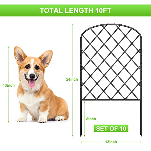 10 Pack Decorative Garden Fence (10ft x 24in)