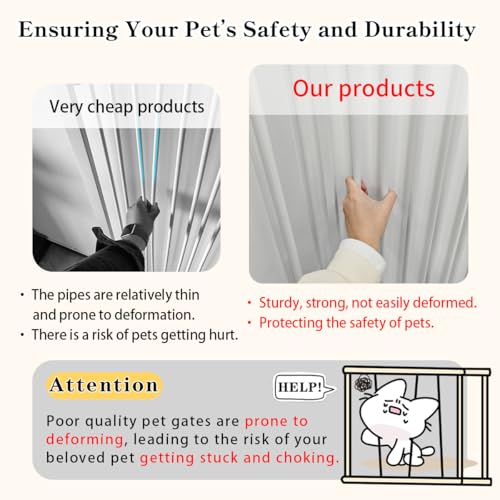 Extra Tall Cat Gate 55.12" High 63.39" (55.12" H-white / 63.39"-67.71" W)