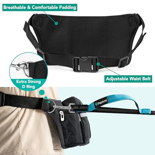 Premium Hands Free Dog Leash for 2 Dogs (Black / 2 Leashes)