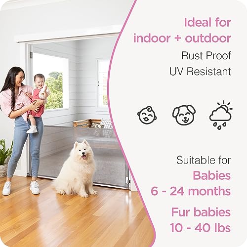 Retractable Baby Gate (Gray / 33" Tall x 71" Wide)