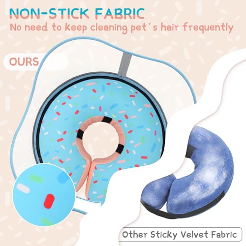 Raised Inflatable Dog Cone Collar to Stop Licking (Donut Light Blue / XXL(Neck 18.5"-23.5"))