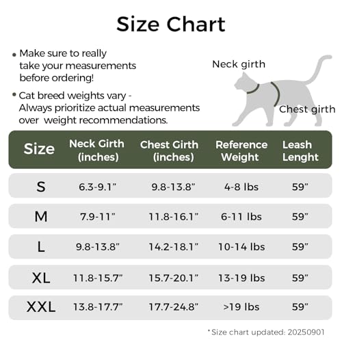 Cat Harness and Leash Set (Dark Green / X-Large)