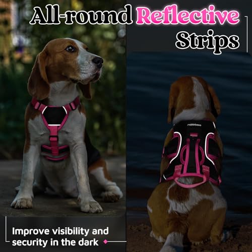 Escape Proof Dog Harness for Small (Rose & Black / Small)