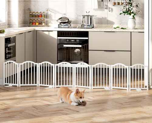 Short Dog Gate Indoor (White / 8 Panel-16''H, Up to 96''W)