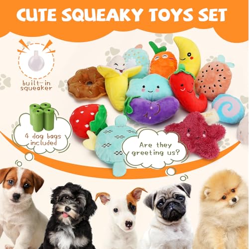 20 Pack Plush Squeaky Dog Toys for Small Dogs (Charming Squeaky Dog Toys)
