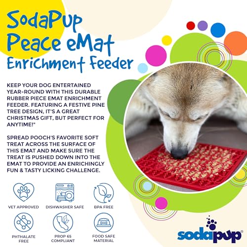 Peace eMat Durable Enrichment Feeder Made in USA from Non (eMat Peace Red / Large)