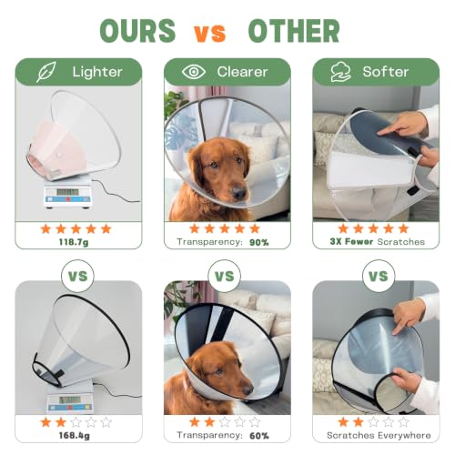 Dog Cone Collar with Soft Liner to Stop Licking (Pink / S(Depth: 7.3, Girth: 11.5-12.5 ))