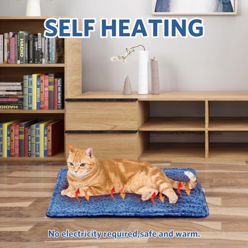 Self Warming Cat Bed (27 x 22 Inch / Blue)