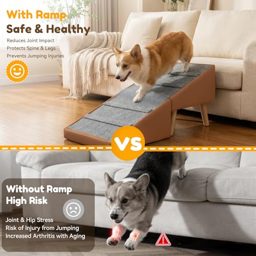 15.7" H Dog Ramp for Couch (Camel)