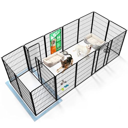 Homeplus Indoor Dog Playpen with Divider Connectors (Black / 45"H)