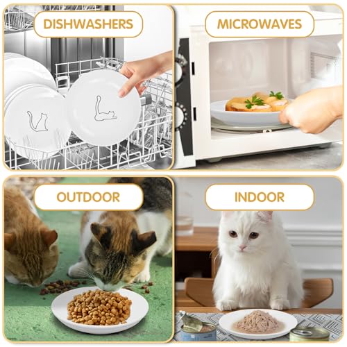 6 Pack Cat Food Bowl (White-B)