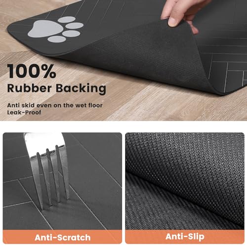 Pet Feeding Mat (Dark Gray / 24"L x 16"W)