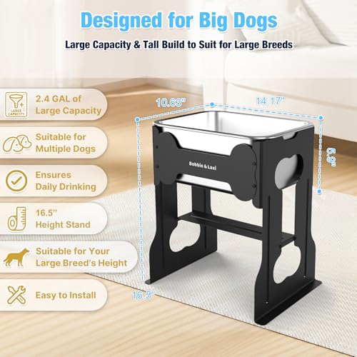 16" Elevated Dog Water Bowl (16" Height)