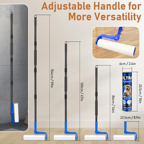 10" Large Lint Roller for Pet Hair Extra Sticky (Blue / 10 Inch)