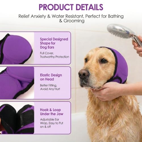 No Flap Ear Wraps for Dogs (Purple / S)