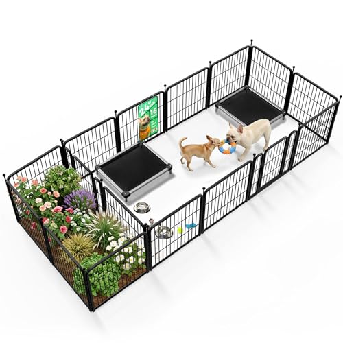 Rollick Dog Playpen with Divider Connectors (Black / 24"H)
