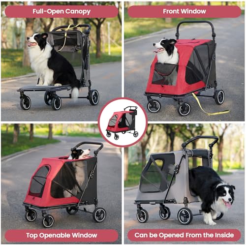 Dog Stroller for Large (Red)