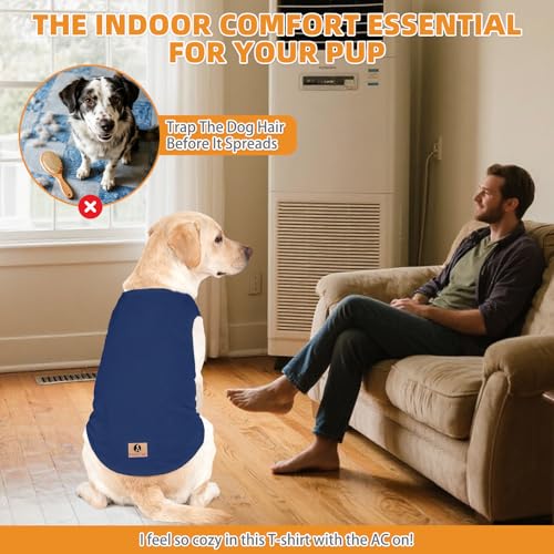 Boy Dog Clothes for Large Dogs (Navy Blue&Grey / XXX-Large(Chest 31", Back 25"))