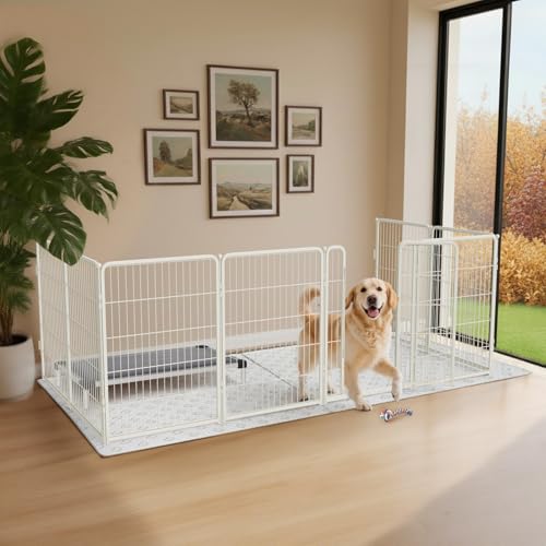 Homeplus Indoor Dog Playpen with Fence (White / 40"H)
