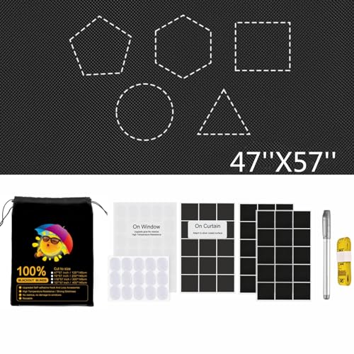 Portable Blackout Window Cover (57"W x 47"L (Pack of 1) / Black)