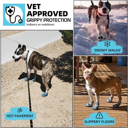 Dog Boots for Large Dogs (Blue / Width 2.55 Inch)