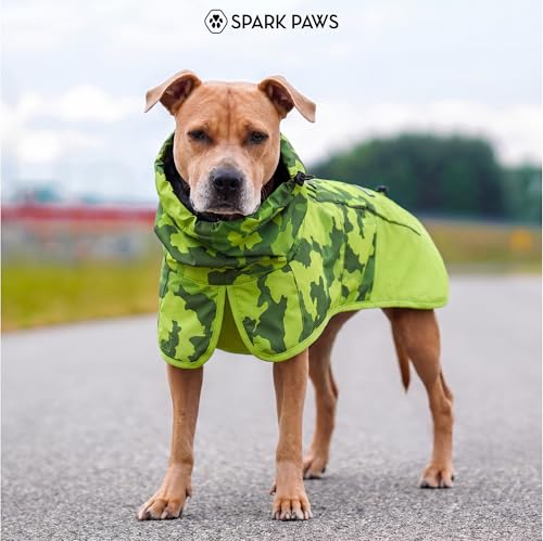 Dog Raincoat Waterproof Rain Jacket w (Camo Lime / XX-Large)