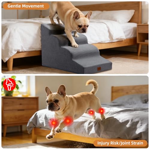 Dog Stairs for Small Dogs and Cats (Grey / 15.7x28.3x19.7in)