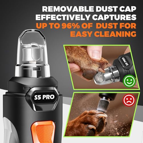 Whisper Quiet Dog Nail Grinder Safe & Stress (Black)