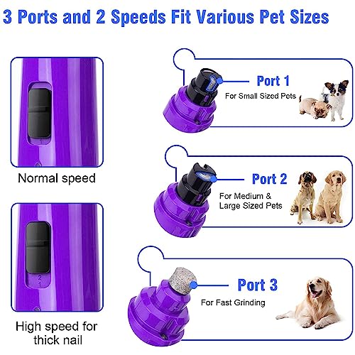 Dog Nail Grinder with LED Light (Purple)