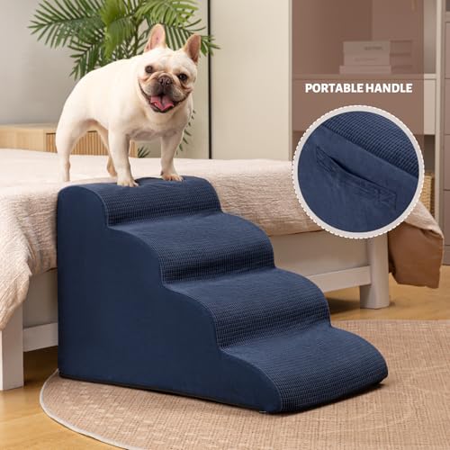 Dog Steps for Bed or Couch (Blue / Standard 4-Step 17.4"H)
