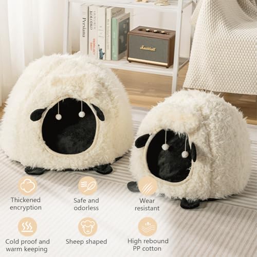 Lamb Shape Cat House Sheep Shape Cat Cave Bed Semi (Sheep / Onesize)
