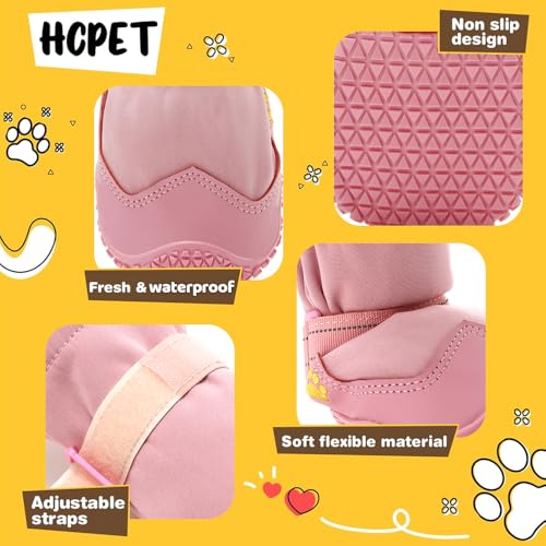 Dog Shoes for Dogs (Light Pink / Width 1.77 in)