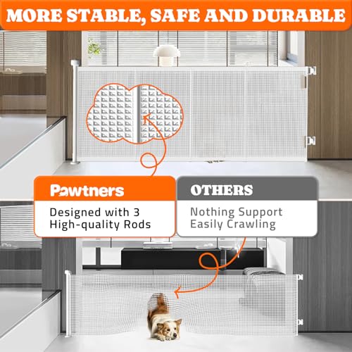 Retractable Baby Gates (White / 41" Tall x 71" Wide)