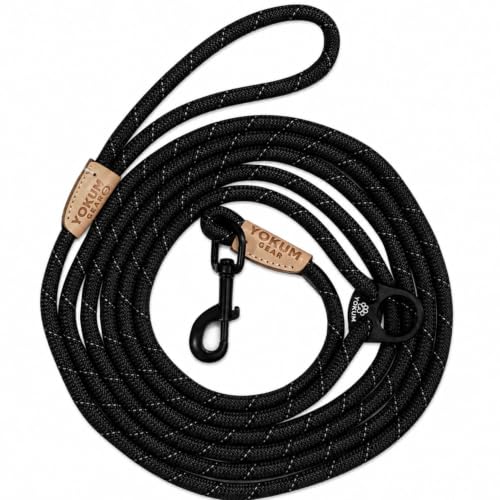 12ft No Pull No Choke Leash Long Rope Dog Leash (12 Ft / BLACK)
