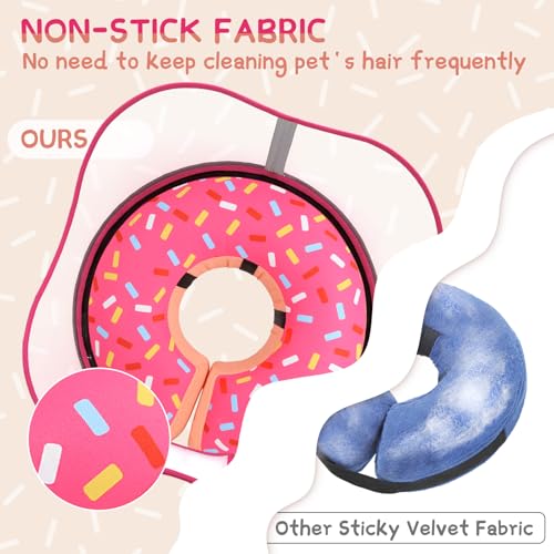 Raised Inflatable Dog Cone Collar to Stop Licking (Donut Pink / L(Neck 12"-16"))