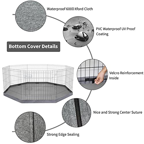 Bottom Cover Mat for Dog Playpen Pen Water (Gray / Fits 24"W Octagon Playpen)