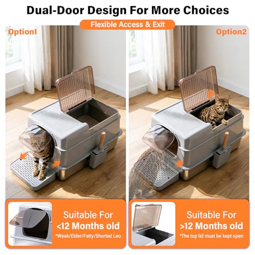 XXXL Stainless Steel Cat Litter Box with Lid (3X-Large)