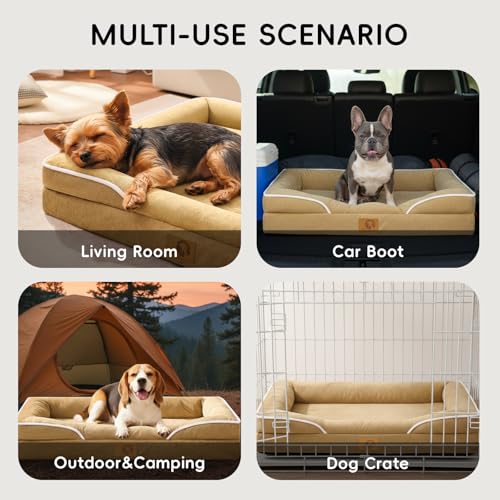 Dog Bed Large Sized Dog (36.0"Lx27.0"Wx6.5"H / 02-Brown)