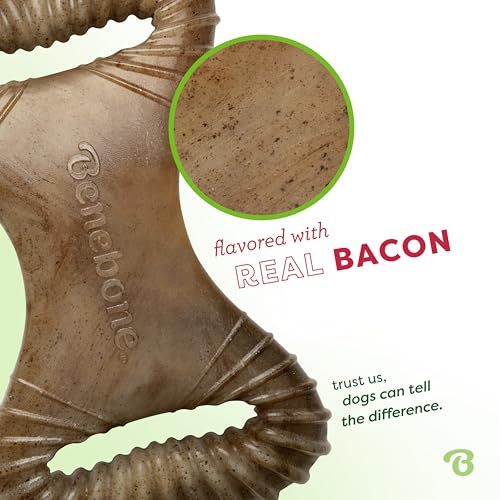 Dental Dog Chew Toy for Aggressive Chewers (REAL Bacon / Small)