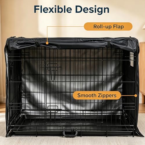 Dog Crate Cover Heavy Duty Polyester (Black / XXL (54.0"L x 37.0"W x 45.0"H))